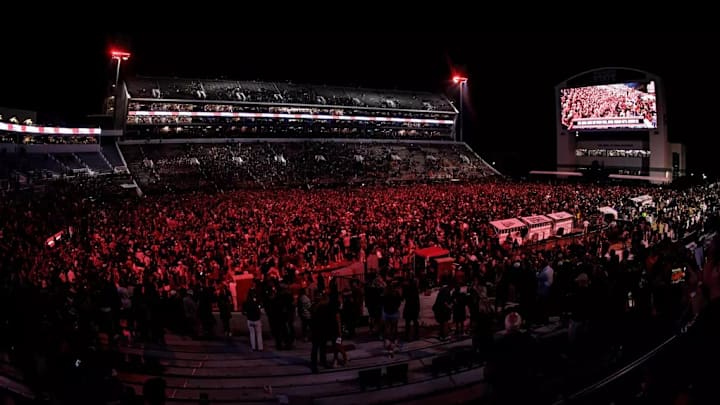 Mississippi State Fans during the game between the Arizona State Sun Devils and the Mississippi State Bulldogs at Davis Wade Stadium at Scott Field in Starkville, MS. 