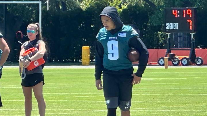 Eagles WR Makai Lemon at minicamp.