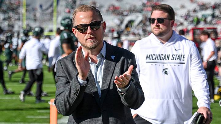 Michigan State’s Athletic Director Dan Bartholomae claps before the football game against Nebraska on Saturday, Sept. 26, 2026, in East Lansing. Michigan State’s Athletic Director Dan Bartholomae claps before the football game against Nebraska on Saturday, Sept. 26, 2026, in East Lansing.