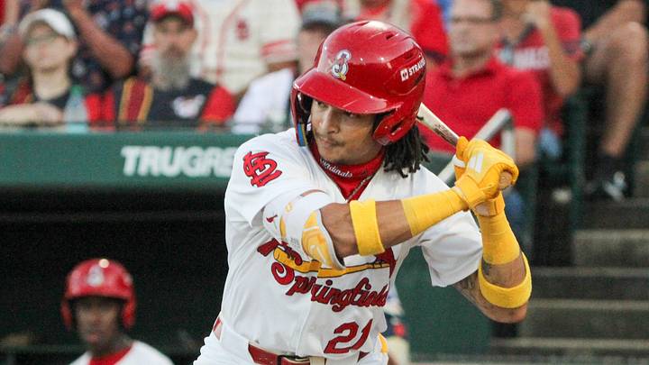 Springfield Cardinals' Tai Peete takes an at-bat against the Amarillo Sod Poodles in Game two of the Texas League Championship series in Springfield, Missouri on Tuesday, Sept. 22. Springfield Cardinals' Tai Peete takes an at-bat against the Amarillo Sod Poodles in Game two of the Texas League Championship series in Springfield, Missouri on Tuesday, Sept. 22.