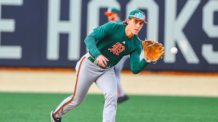 Miami's Jake Ogden Warming Up Against Wake Forest. Miami's Jake Ogden Warming Up Against Wake Forest.