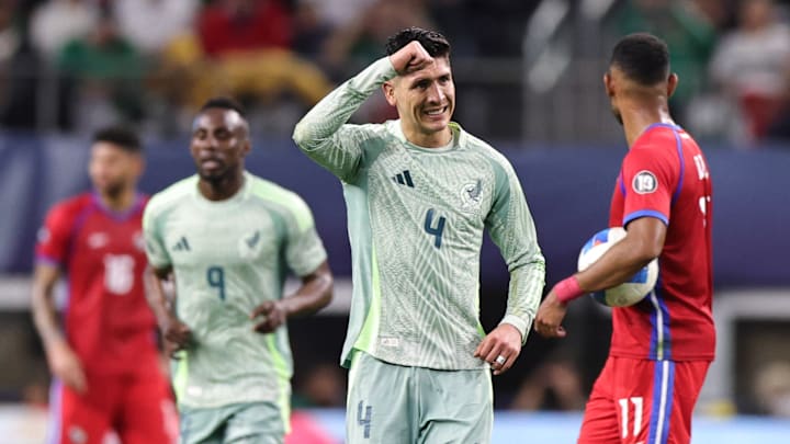 Edson  pumps his fist after scoring the first goal in Mexico's 3-0 victory over Panama in the Concacaf Nations League semifinals. El Tri moves on to face Team USA in Sunday's final.
