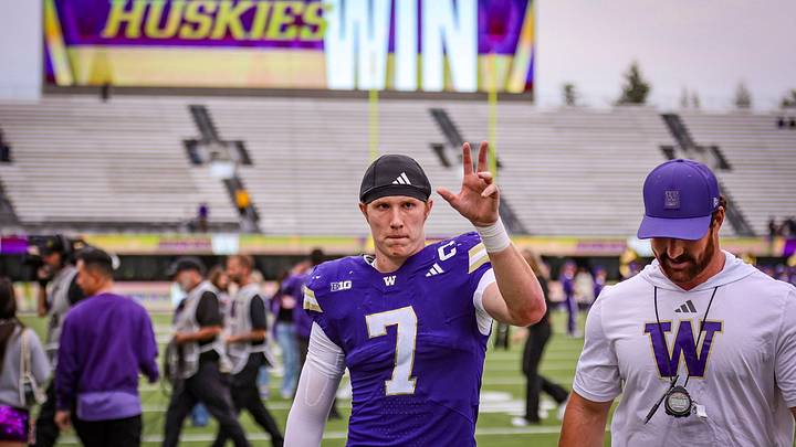 Alex McLaughlin walks off the field at Husky Stadium in triumphant fashion. Alex McLaughlin walks off the field at Husky Stadium in triumphant fashion.