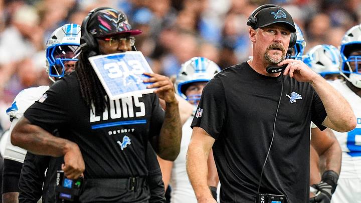 Detroit Lions defensive coordinator Kelvin Sheppard, left, and head coach Dan Campbell watch a play against Arizona Cardinals during the first half at State Farm Stadium in Glendale, Arizona on Sunday, Oct. 11, 2026. Detroit Lions defensive coordinator Kelvin Sheppard, left, and head coach Dan Campbell watch a play against Arizona Cardinals during the first half at State Farm Stadium in Glendale, Arizona on Sunday, Oct. 11, 2026.