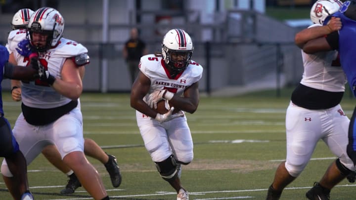Godby football beats Baker County 39-34 in a thriller at Gene Cox on Thursday, Oct. 3, 2024 Godby football beats Baker County 39-34 in a thriller at Gene Cox on Thursday, Oct. 3, 2024