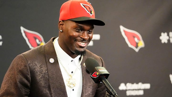 The Arizona Cardinals introduce their first-round draft pick, running back Jeremiyah Love.