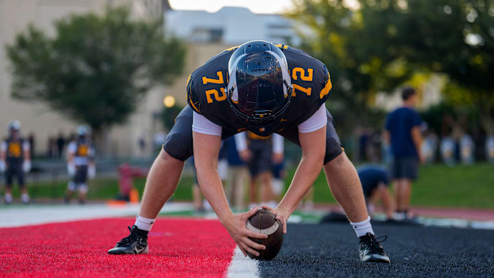 Rory Knipp warms up prior to a game between Central Catholic and Pine Richland in Pittsburgh, PA. Knipp committed to Maryland in December.