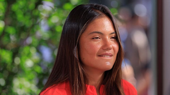 Emma Raducanu during the 2025 US Open Media Day at the USTA Billie Jean King National Tennis Center on August 22, 2025