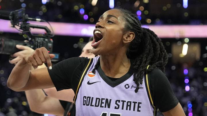 Oct 2, 2026; San Francisco, California, USA; Golden State Valkyries guard Tiffany Hayes (15) celebrates after defeating the Dallas Wings in game three of the first round for the 2026 WNBA Playoffs at Chase Center. Mandatory Credit: Darren Yamashita-Imagn Images Oct 2, 2026; San Francisco, California, USA; Golden State Valkyries guard Tiffany Hayes (15) celebrates after defeating the Dallas Wings in game three of the first round for the 2026 WNBA Playoffs at Chase Center. Mandatory Credit: Darren Yamashita-Imagn Images