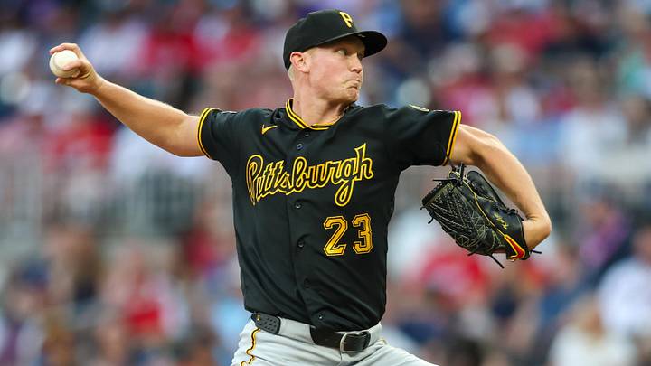 Jun 5, 2026; Atlanta, Georgia, USA; Pittsburgh Pirates pitcher Mitch Keller (23) throws against the Atlanta Braves in the third inning at Truist Park. Mandatory Credit: Brett Davis-Imagn Images Jun 5, 2026; Atlanta, Georgia, USA; Pittsburgh Pirates pitcher Mitch Keller (23) throws against the Atlanta Braves in the third inning at Truist Park. Mandatory Credit: Brett Davis-Imagn Images