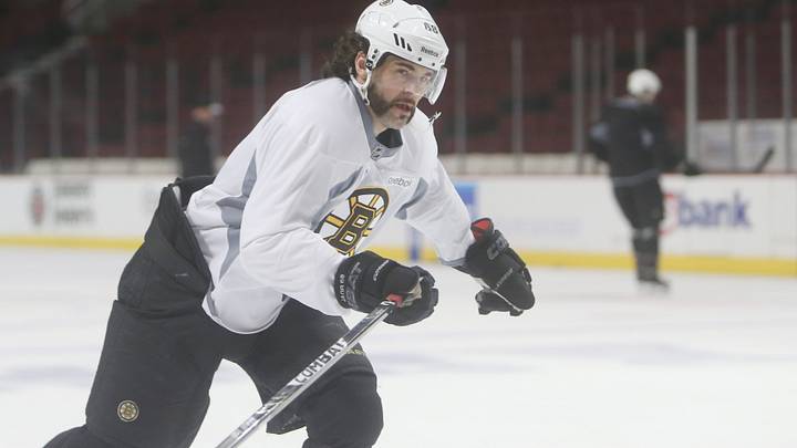 Jun 14, 2013; Chicago, IL, USA; Boston Bruins right wing Jaromir Jagr during practice the day before game two of the 2013 Stanley Cup Final against the Chicago Blackhawks at the United Center. Mandatory Credit: Jerry Lai-USA TODAY Sports