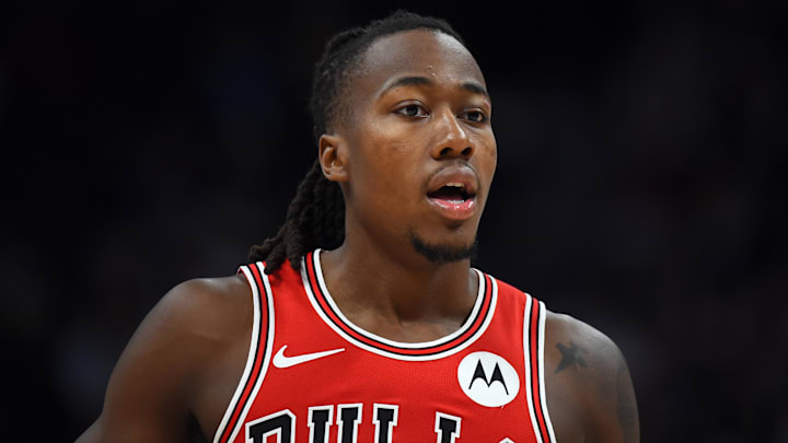 Oct 14, 2025; Denver, Colorado, USA; Chicago Bulls guard Ayo Dosunmu (11) during the second half against the Denver Nuggets at Ball Arena. Mandatory Credit: Christopher Hanewinckel-Imagn Images