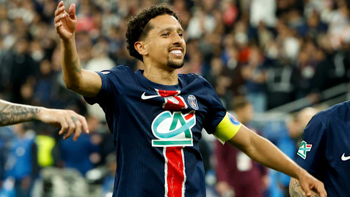 Marquinhos, capitaine du PSG, en finale de Coupe de France samedi dernier