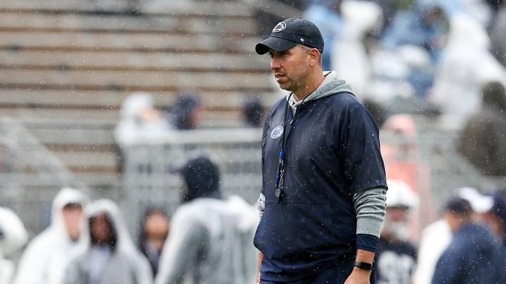 Penn State Nittany Lions head coach Matt Campbell walks on the field during the Blue-White Spring game at Beaver Stadium. Penn State Nittany Lions head coach Matt Campbell walks on the field during the Blue-White Spring game at Beaver Stadium.