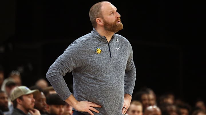 Feb 15, 2024; Memphis, Tennessee, USA; Memphis Grizzlies head coach Taylor Jenkins watch during the