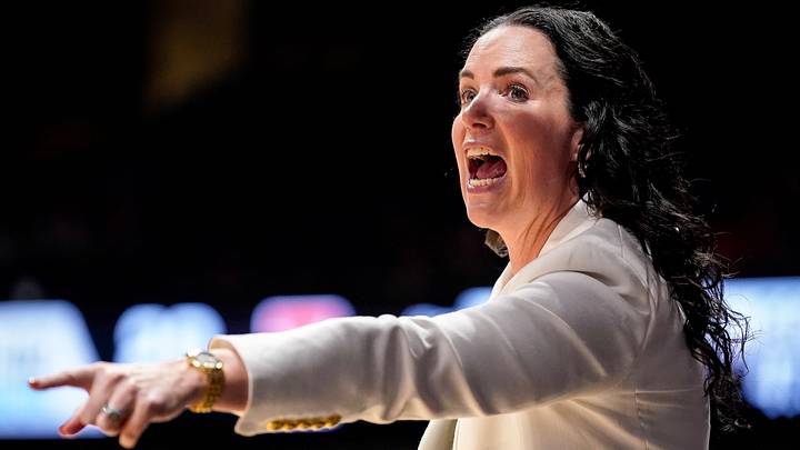 Illinois coach Shauna Green yells to her team during the first half against Colorado in the first round of the NCAA college basketball tournament at Memorial Gym in Nashville, Tenn., Saturday, March 21, 2026.
