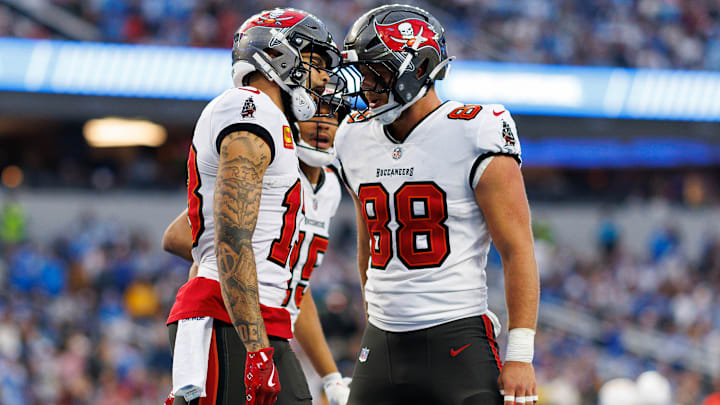 Cade Otton is among players who are active for the Tampa Bay Buccaneers in tonight’s Wild Card game against the Commanders.