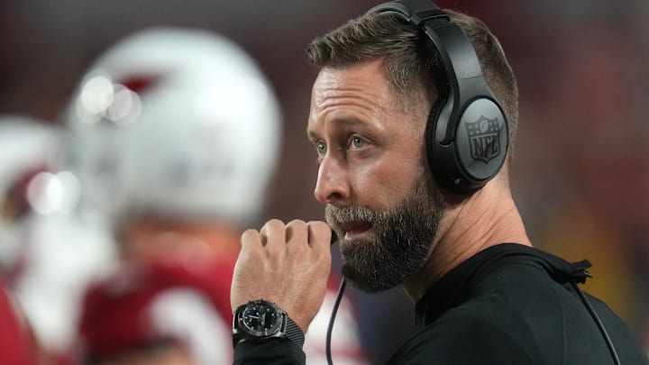 Dec 25, 2022; Glendale, Arizona, USA; Arizona Cardinals head coach Kliff Kingsbury walks the