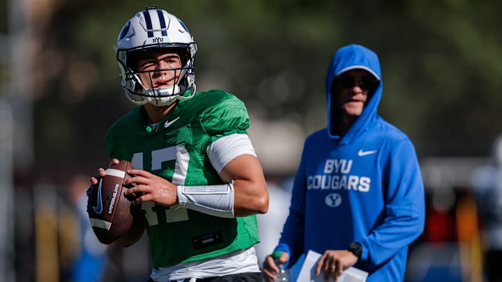 BYU quarterback Bear Bachmeier at Fall Camp