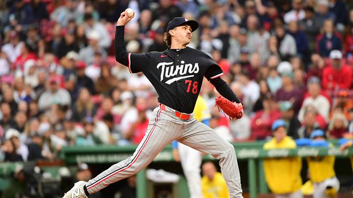 May 23, 2026; Boston, Massachusetts, USA;  Minnesota Twins pitcher Andrew Morris (78) pitches during the ninth inning against the Boston Red Sox at Fenway Park. Mandatory Credit: Bob DeChiara-Imagn Images
