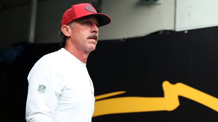 Aug 20, 2026; Inglewood, California, USA; San Francisco 49ers head coach Kyle Shanahan walks to the field prior to a pre-season game against the Los Angeles Chargers at SoFi Stadium. Mandatory Credit: Kiyoshi Mio-Imagn Images Aug 20, 2026; Inglewood, California, USA; San Francisco 49ers head coach Kyle Shanahan walks to the field prior to a pre-season game against the Los Angeles Chargers at SoFi Stadium. Mandatory Credit: Kiyoshi Mio-Imagn Images