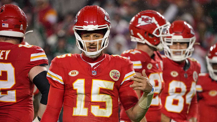 Nov 20, 2023; Kansas City, Missouri, USA; Kansas City Chiefs quarterback Patrick Mahomes (15)