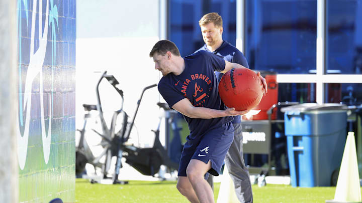 The Braves catcher has a new rehab assignment date