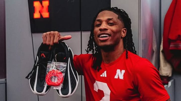 Jacory Barney shows off the adidas Anthony Edwards 2 basketball shoes. Jacory Barney shows off the adidas Anthony Edwards 2 basketball shoes.