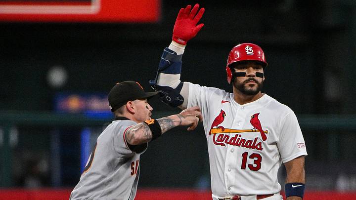 Sep 14, 2026; St. Louis, Missouri, USA; St. Louis Cardinals catcher Leo Bernal (13) reacts after hitting a double against the San Francisco Giants during the second inning at Busch Stadium. Mandatory Credit: Jeff Curry-Imagn Images Sep 14, 2026; St. Louis, Missouri, USA; St. Louis Cardinals catcher Leo Bernal (13) reacts after hitting a double against the San Francisco Giants during the second inning at Busch Stadium. Mandatory Credit: Jeff Curry-Imagn Images