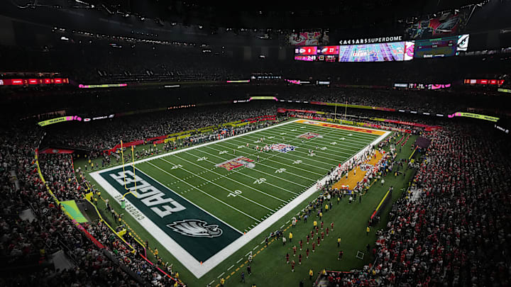 Feb 9, 2025; New Orleans, LA, USA; An overall view of Caesars Superdome as the Kansas City Chiefs and the Philadelphia Eagles play during the third quarter in Super Bowl LIX. Mandatory Credit: Kirby Lee-Imagn Images Feb 9, 2025; New Orleans, LA, USA; An overall view of Caesars Superdome as the Kansas City Chiefs and the Philadelphia Eagles play during the third quarter in Super Bowl LIX. Mandatory Credit: Kirby Lee-Imagn Images