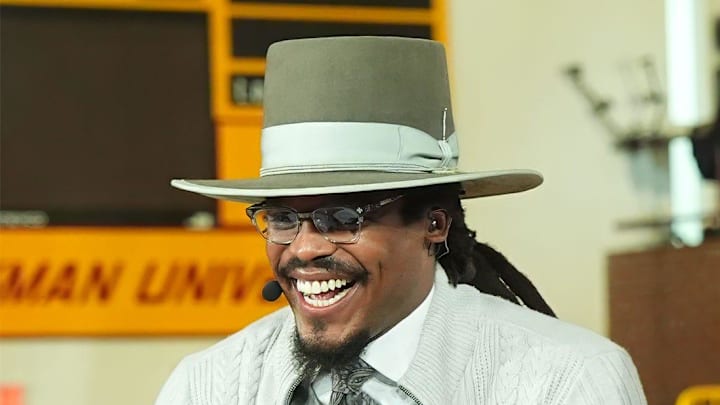 Cam Newton shares a laugh during ESPN First Take