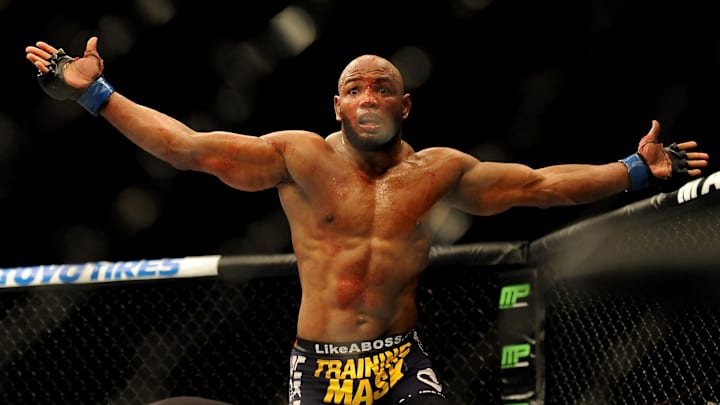 Sep 27, 2014; Las Vegas, NV, USA; Yoel Romero celebrates his knockout victory over Tim Kennedy during a middleweight fight during UFC 178 at MGM Grand Garden Arena. Mandatory Credit: Stephen R. Sylvanie-Imagn Images Sep 27, 2014; Las Vegas, NV, USA; Yoel Romero celebrates his knockout victory over Tim Kennedy during a middleweight fight during UFC 178 at MGM Grand Garden Arena. Mandatory Credit: Stephen R. Sylvanie-Imagn Images