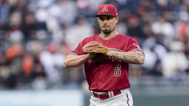 Aug 1, 2023; San Francisco, California, USA; Arizona Diamondbacks third baseman Jace Peterson Aug 1, 2023; San Francisco, California, USA; Arizona Diamondbacks third baseman Jace Peterson