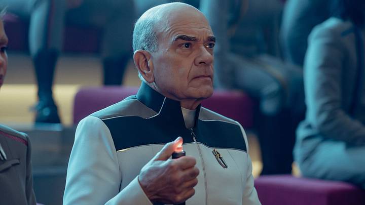 Robert Picardo as The Doctor in Star Trek: Starfleet Academy, episode 4, season 1, streaming on Paramount+, 3035. Photo Credit: Brooke Palmer/Paramount+. Robert Picardo as The Doctor in Star Trek: Starfleet Academy, episode 4, season 1, streaming on Paramount+, 3035. Photo Credit: Brooke Palmer/Paramount+.