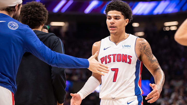 Feb 7, 2024; Sacramento, California, USA; Detroit Pistons guard Killian Hayes (7)