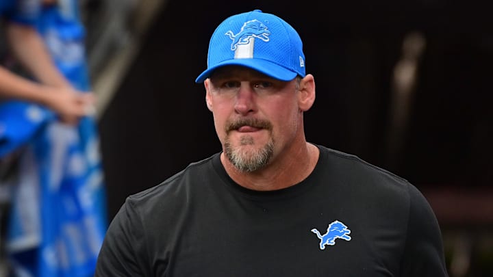 Sep 22, 2024: Dan Campbell looks on prior to the game against the Arizona Cardinals.