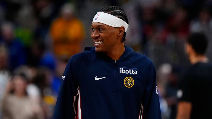 Mar 22, 2026; Denver, Colorado, USA; Denver Nuggets guard Peyton Watson (8) smiles before the game against the Portland Trail Blazers at Ball Arena. Mandatory Credit: Ron Chenoy-Imagn Images Mar 22, 2026; Denver, Colorado, USA; Denver Nuggets guard Peyton Watson (8) smiles before the game against the Portland Trail Blazers at Ball Arena. Mandatory Credit: Ron Chenoy-Imagn Images