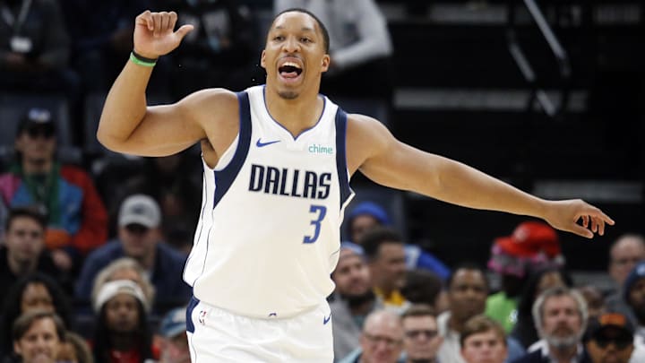 Oct 30, 2023; Memphis, Tennessee, USA; Dallas Mavericks forward Grant Williams (3) reacts after a