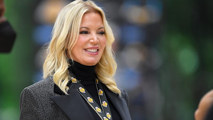 Los Angeles Lakers owner Jeanie Buss attends media day at the UCLA Health and Training Center in El Segundo, Calif. 