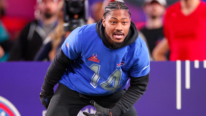 Feb 1, 2024; Orlando, FL, USA;  Buffalo Bills wide receiver Stefon Diggs (14) participates in the