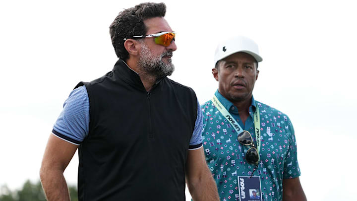 Yasir Al-Rumayyan, governor of the Saudi PIF, with Saudi golf CEO Majed Al Surour. Yasir Al-Rumayyan, governor of the Saudi PIF, with Saudi golf CEO Majed Al Surour.