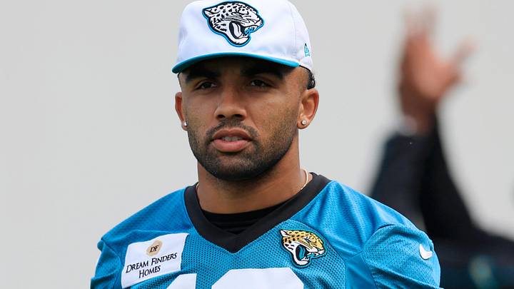 Jacksonville Jaguars wide receiver Christian Kirk (13) walks on the field during a combined NFL football training camp session between the Tampa Bay Buccaneers and Jacksonville Jaguars Wednesday, Aug. 14, 2024 at EverBank Stadium’s Miller Electric Center in Jacksonville, Fla. 