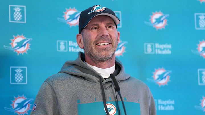 Nov 2, 2023; Frankfurt, Germany; Miami Dolphins special teams coordinator Danny Crossman at press conference at the PSD Bank Arena. Mandatory Credit: Kirby Lee-Imagn Images
