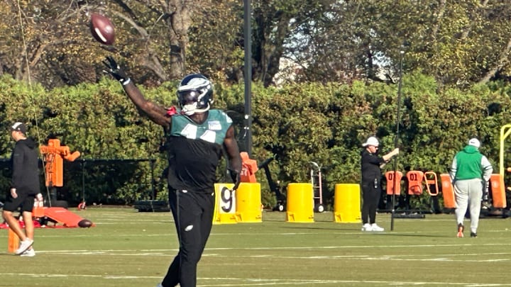 A.J. Brown during Wednesday's practice leading up to Week 10's game against the Cowboys.