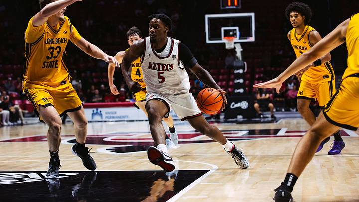 San Diego State Aztecs guard Latrell Davis (5). San Diego State Aztecs guard Latrell Davis (5).