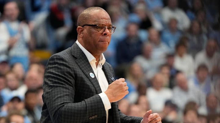 UNC basketball head coach Hubert Davis UNC basketball head coach Hubert Davis