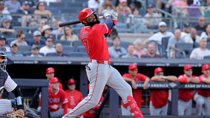 Los Angeles Angels right fielder Jo Adell.