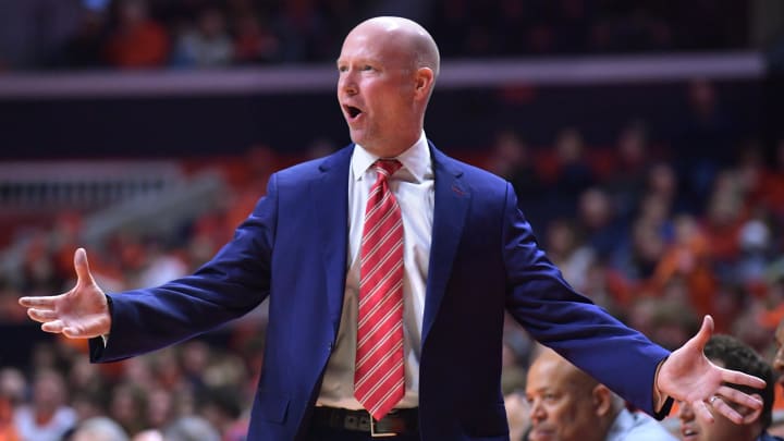 Maryland Terrapins head coach head coach Kevin Willard reacts during the first half against the Illinois Fighting Illini at State Farm Center.