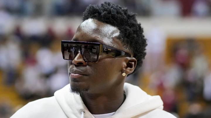Feb 22, 2024; Bloomington, Indiana, USA;  Indiana Pacer’s Victor Oladipo stands on the court after the game between the Iowa Hawkeyes and the Indiana Hoosiers at Simon Skjodt Assembly Hall. Mandatory Credit: Aaron Doster-USA TODAY Sports
