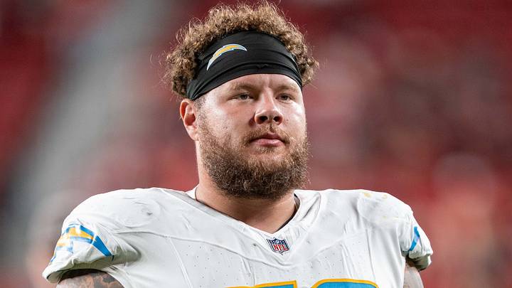 August 23, 2025; Santa Clara, California, USA; Los Angeles Chargers center Andre James (78) after the game against the San Francisco 49ers at Levi's Stadium. Mandatory Credit: Kyle Terada-Imagn Images August 23, 2025; Santa Clara, California, USA; Los Angeles Chargers center Andre James (78) after the game against the San Francisco 49ers at Levi's Stadium. Mandatory Credit: Kyle Terada-Imagn Images